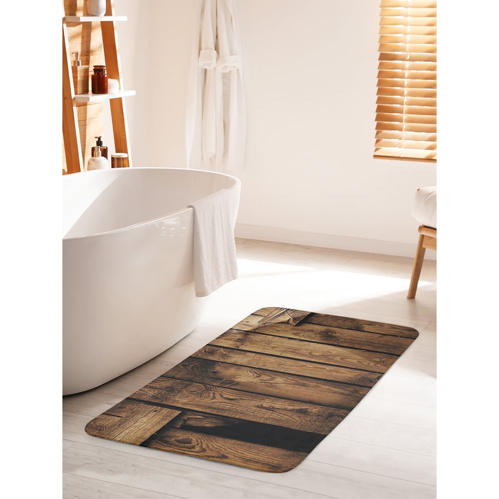 Изображение товара Противоскользящий коврик для ванной комнаты JOYARTY 60х100 см "Деревянный забор"