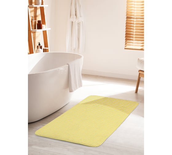 Изображение товара Коврик для ванной комнаты и туалета противоскользящий JOYARTY "Желтая клетка" 60х100 см bath_31107_60x100