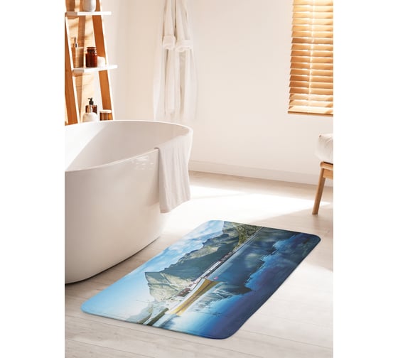Изображение товара Коврик для ванной комнаты и туалета противоскользящий JOYARTY "Норвежские горы" 60х100 см bath_20637_60x100