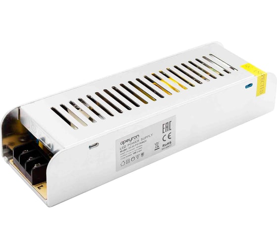 Изображение товара Блок Питания Apeyron слим-металл 12В, 150Вт, IP20, 12,5А, 200х59х39мм 03-50
