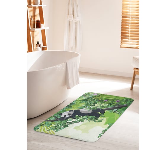 Изображение товара Коврик для ванной комнаты и туалета противоскользящий JOYARTY "Панда" 60х100 см bath_27666_60x100