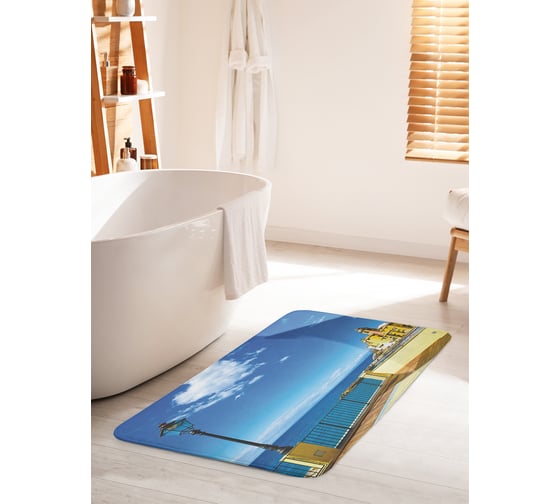 Изображение товара Коврик для ванной комнаты и туалета противоскользящий JOYARTY "Фонарь на террасе" 60х100 см bath_34869_60x100