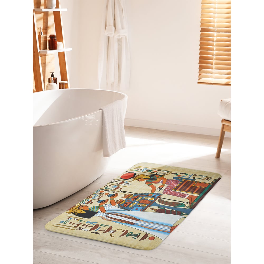 Изображение товара Коврик для ванной комнаты и туалета противоскользящий JOYARTY "Искусство Египта на папирусе" 60х100 см bath_32116_60x100