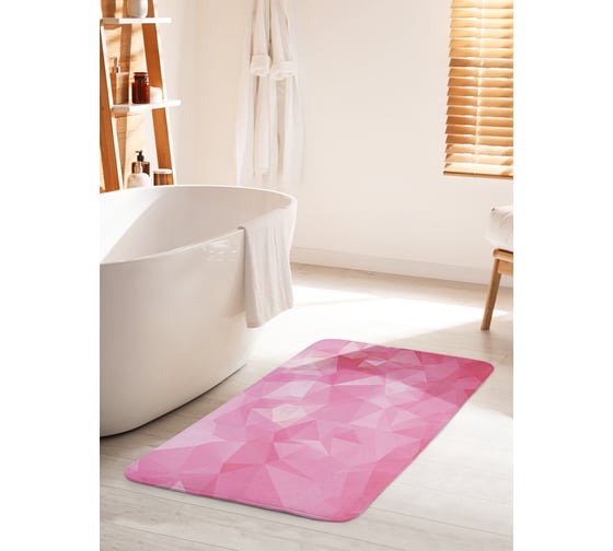 Изображение товара Коврик для ванной комнаты и туалета противоскользящий JOYARTY "Блики граней" 60х100 см bath_35531_60x100