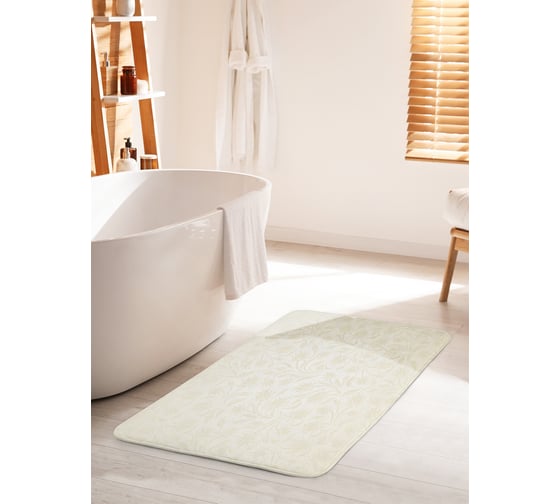 Изображение товара Коврик для ванной комнаты и туалета противоскользящий JOYARTY "Пастельные цветы" 60х100 см bath_33364_60x100