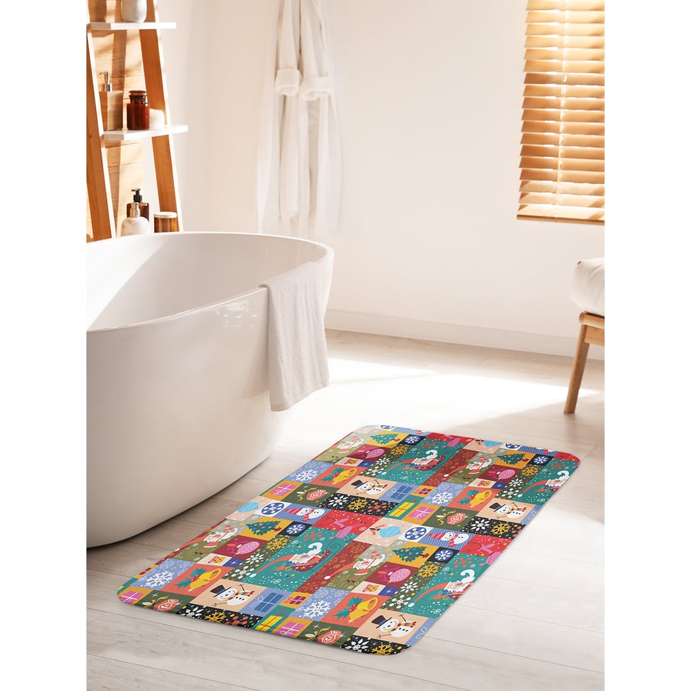 Изображение товара Коврик для ванной комнаты и туалета JOYARTY 'Встречай новый год', 60x100 см, антискользящий