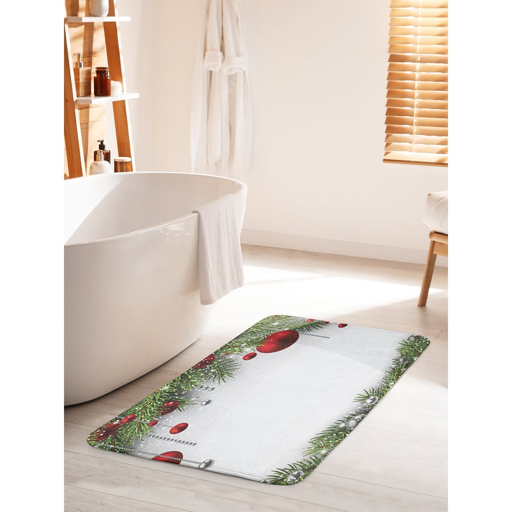 Изображение товара Коврик для ванной комнаты JOYARTY "Нарядные еловые лапы", противоскользящий, 60x100 см