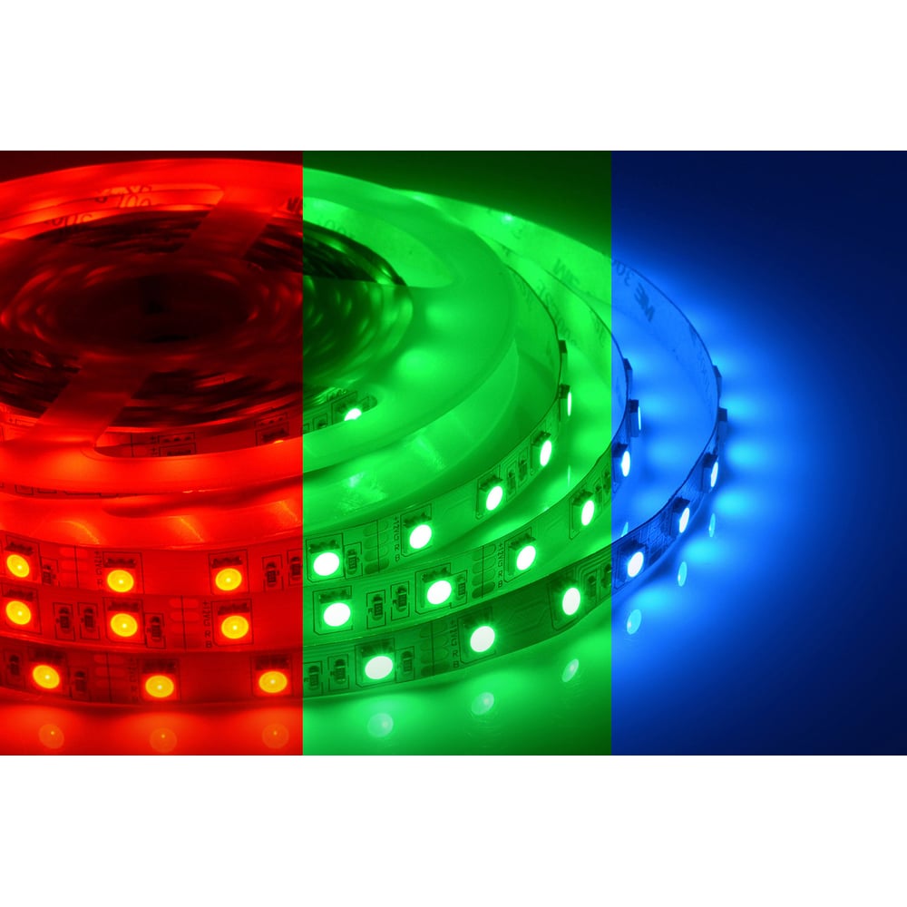 Изображение товара Светодиодная лента RGB 12В 5м SMD5050 с самоклеящейся основой