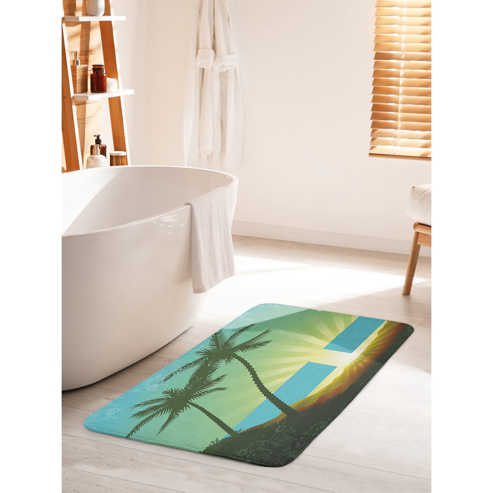 Изображение товара Коврик для ванной комнаты противоскользящий JOYARTY 60x100 см хаки зелень черный