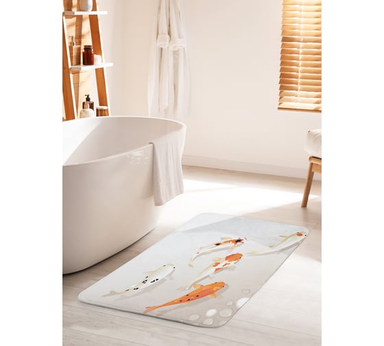 Изображение товара Коврик для ванной комнаты и туалета противоскользящий JOYARTY "По морскому дну" 60х100 см bath_20579_60x100