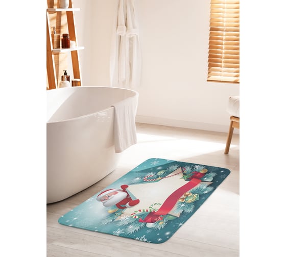 Изображение товара Коврик для ванной комнаты и туалета противоскользящий JOYARTY "Новогодняя звезда" 60х100 см bath_19379_60x100