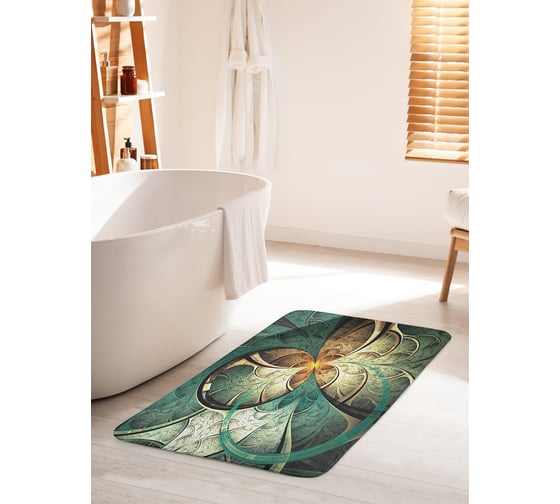 Изображение товара Коврик для ванной комнаты и туалета противоскользящий JOYARTY "Круги бесконечности" 60х100 см bath_20832_60x100