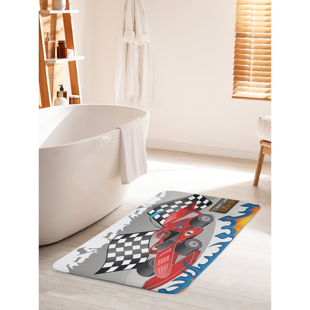 Изображение товара Противоскользящий коврик для ванной JOYARTY Формула 1 60х100 см водостойкий