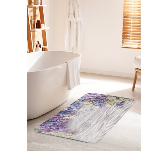 Изображение товара Коврик для ванной комнаты и туалета противоскользящий JOYARTY "Цветущая сирень" 60х100 см bath_20365_60x100