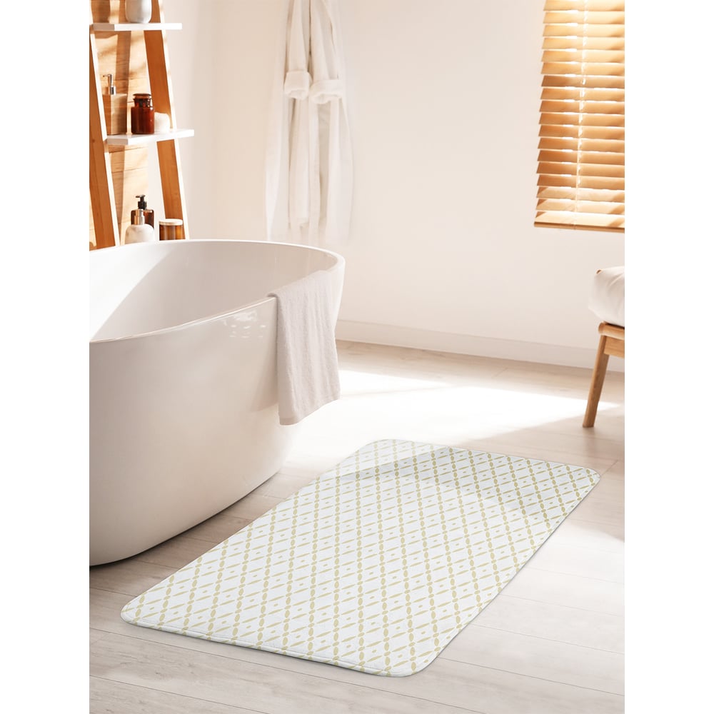 Изображение товара Коврик для ванной комнаты и туалета JOYARTY противоскользящий 60х100 см золотистый диагональный сет