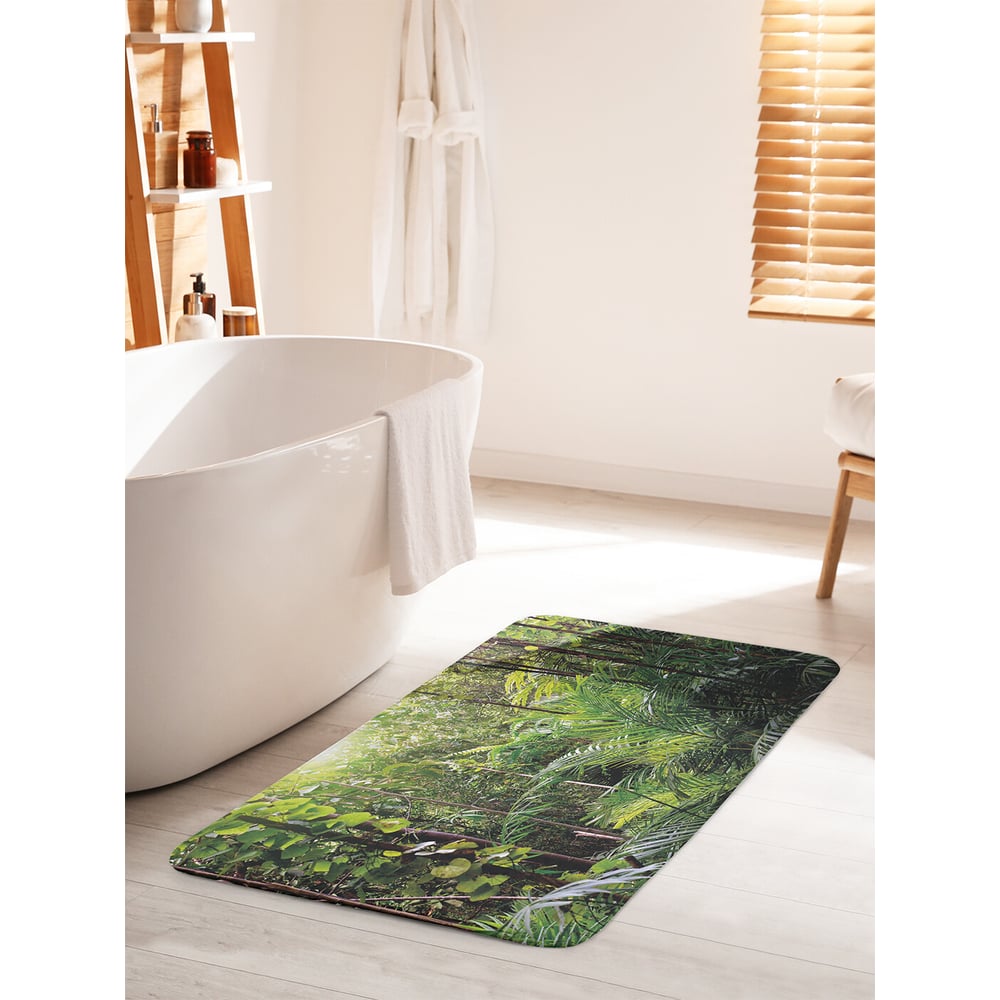 Изображение товара Коврик для ванной комнаты противоскользящий JOYARTY 60x100 см тропический лес утром