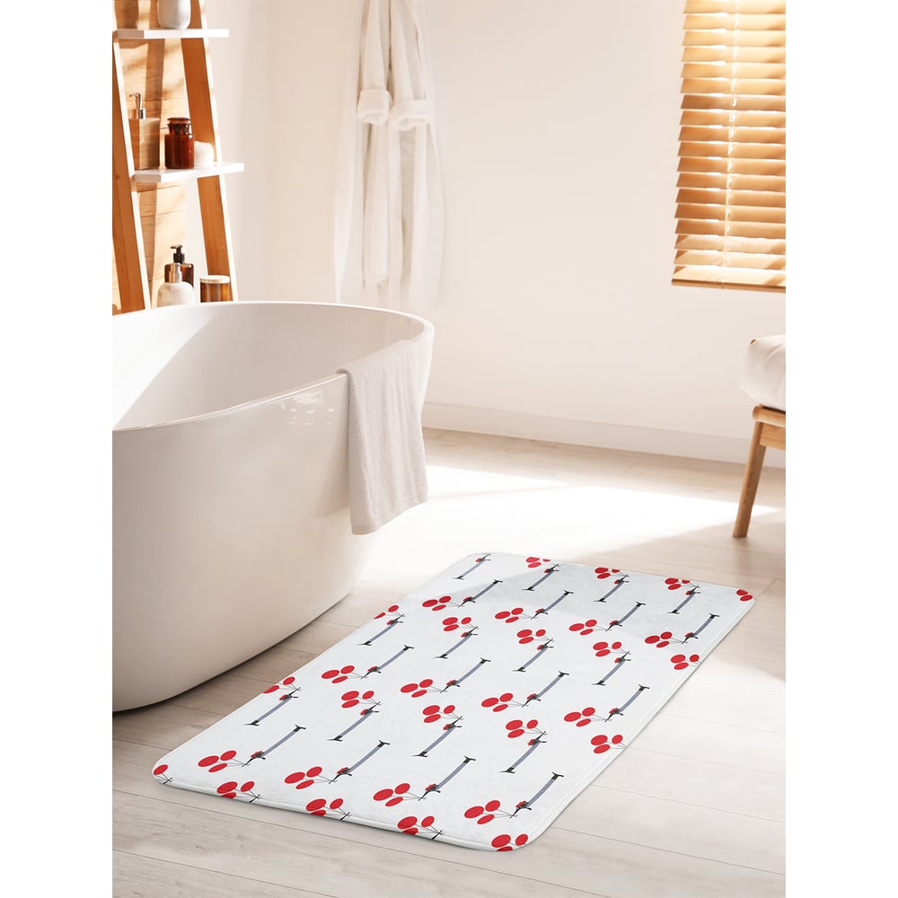 Изображение товара Коврик для ванной комнаты JOYARTY Такса с шариками 60х100 см антискользящий