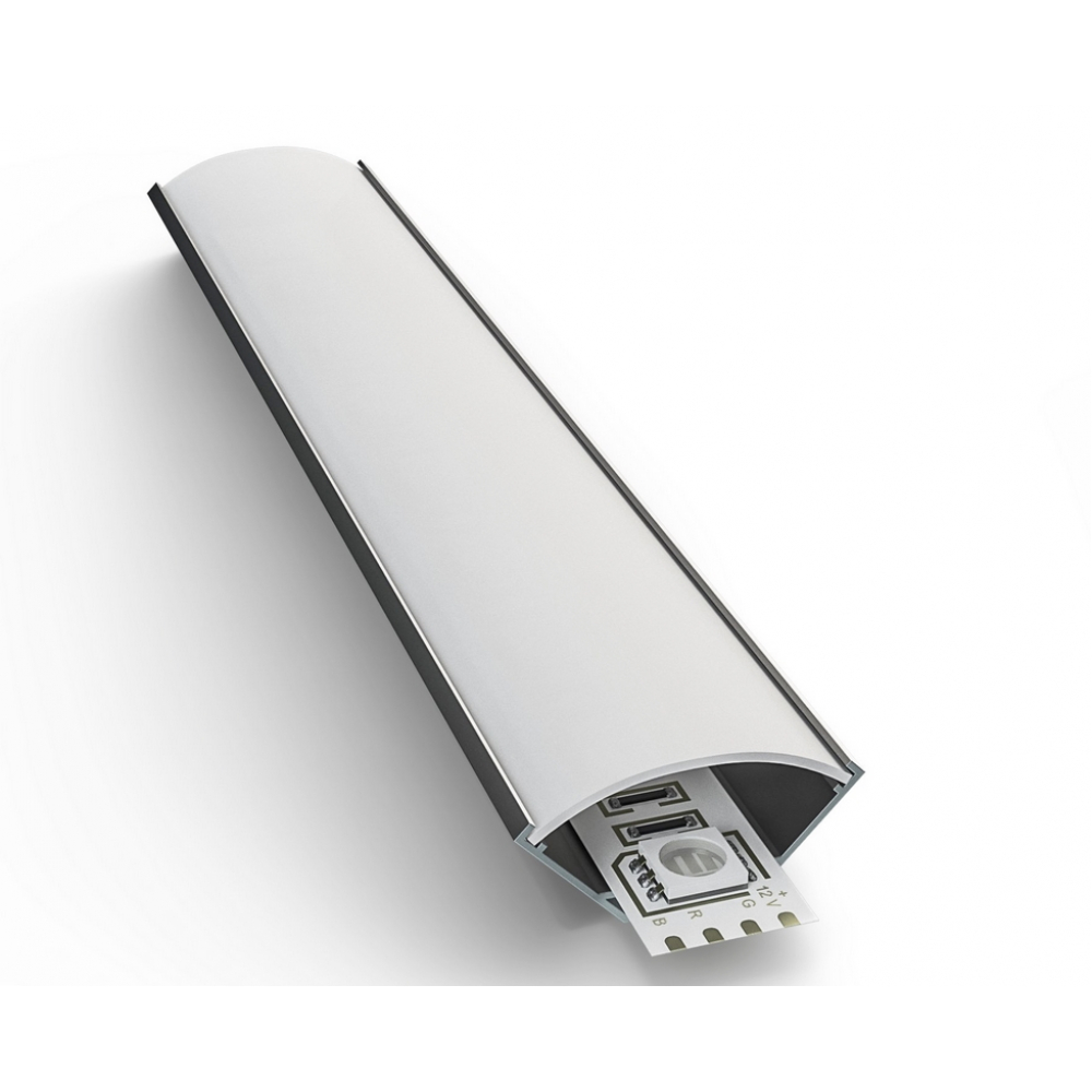 фото Алюминиевый угловой профиль apeyron накладной для светодной ленты, широкий рассеиватель 1 м спу1616-а 08-08