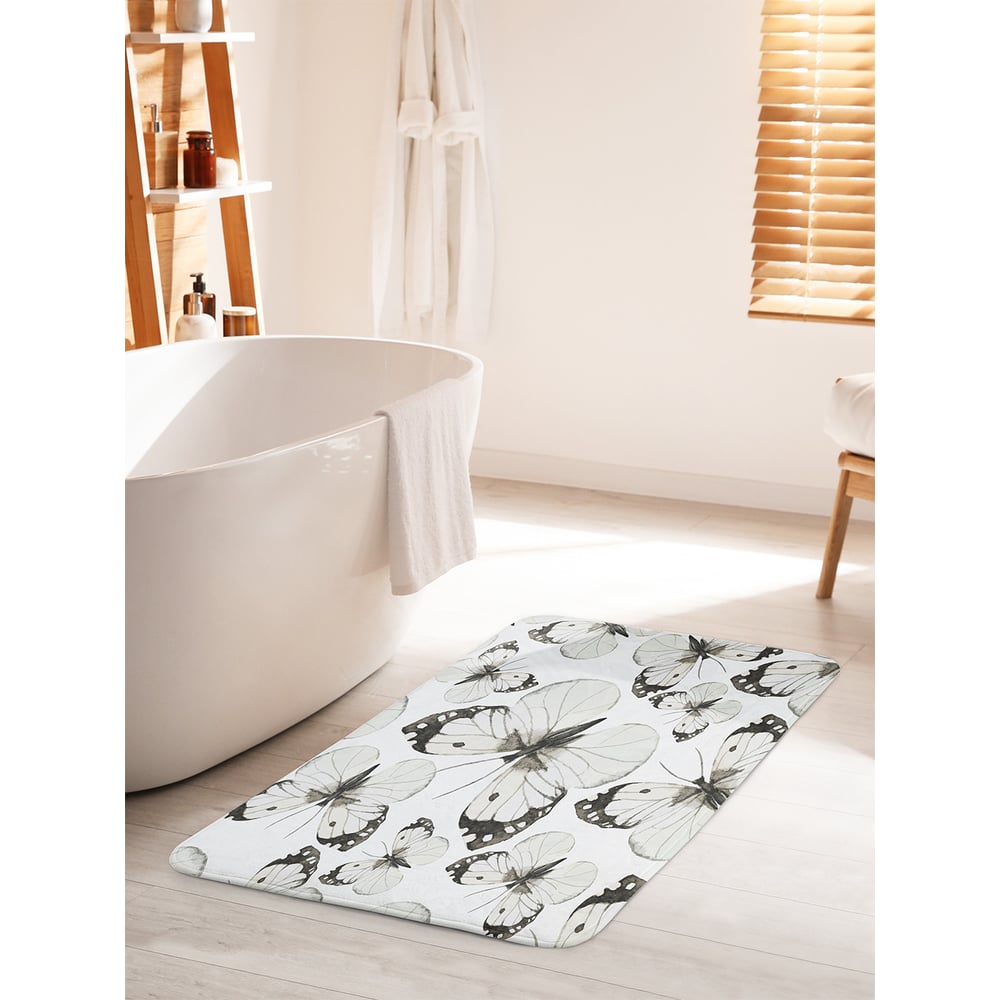 Изображение товара Коврик для ванной комнаты противоскользящий JOYARTY 'Нежные бабочки' 60х100 см