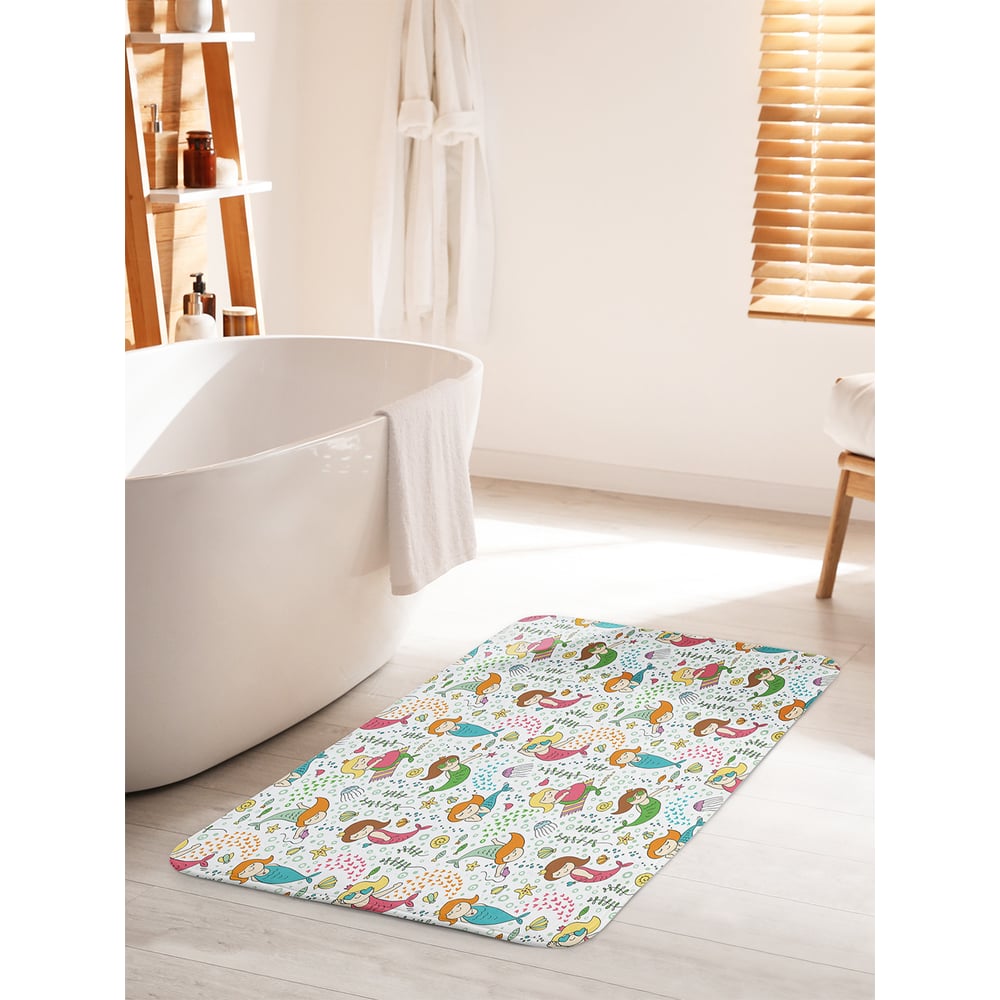 Изображение товара Коврик для ванной комнаты противоскользящий JOYARTY 60х100 см русалочки