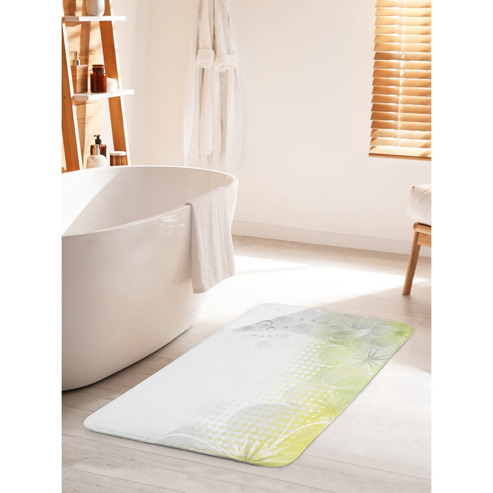 Изображение товара Коврик для ванной комнаты и туалета противоскользящий JOYARTY "Сумеречные цветы" 60х100 см bath_34703_60x100