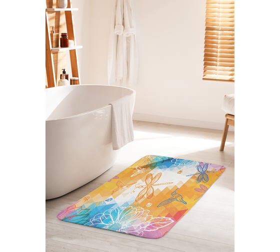 Изображение товара Коврик для ванной комнаты и туалета противоскользящий JOYARTY "Гениальная природа" 60х100 см bath_16924_60x100