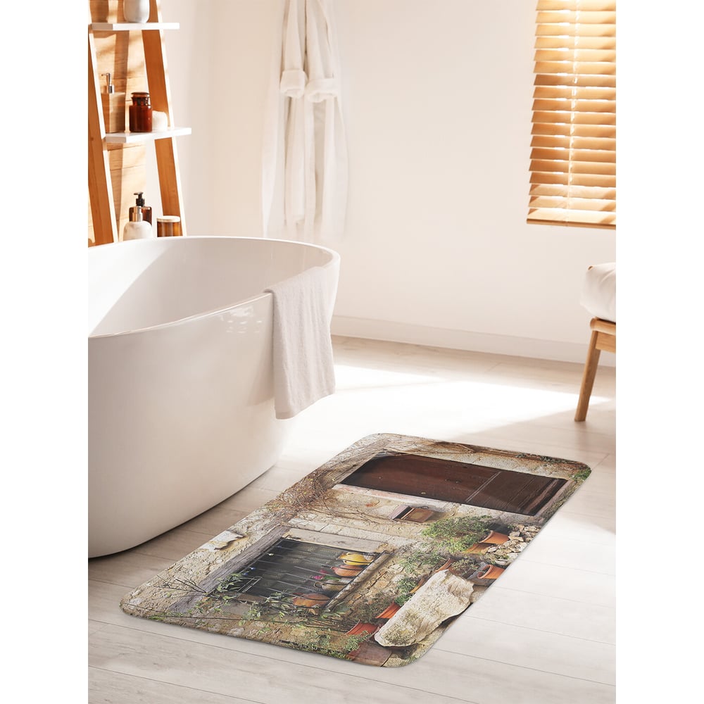 Изображение товара Противоскользящий коврик для ванной комнаты JOYARTY 60x100 см коричневый бежевый