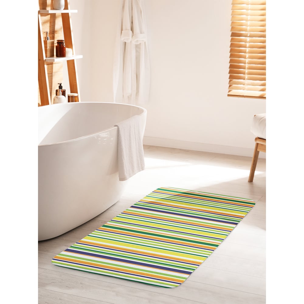 Изображение товара Коврик для ванной комнаты противоскользящий JOYARTY 60х100 см Полосатое разнообразие