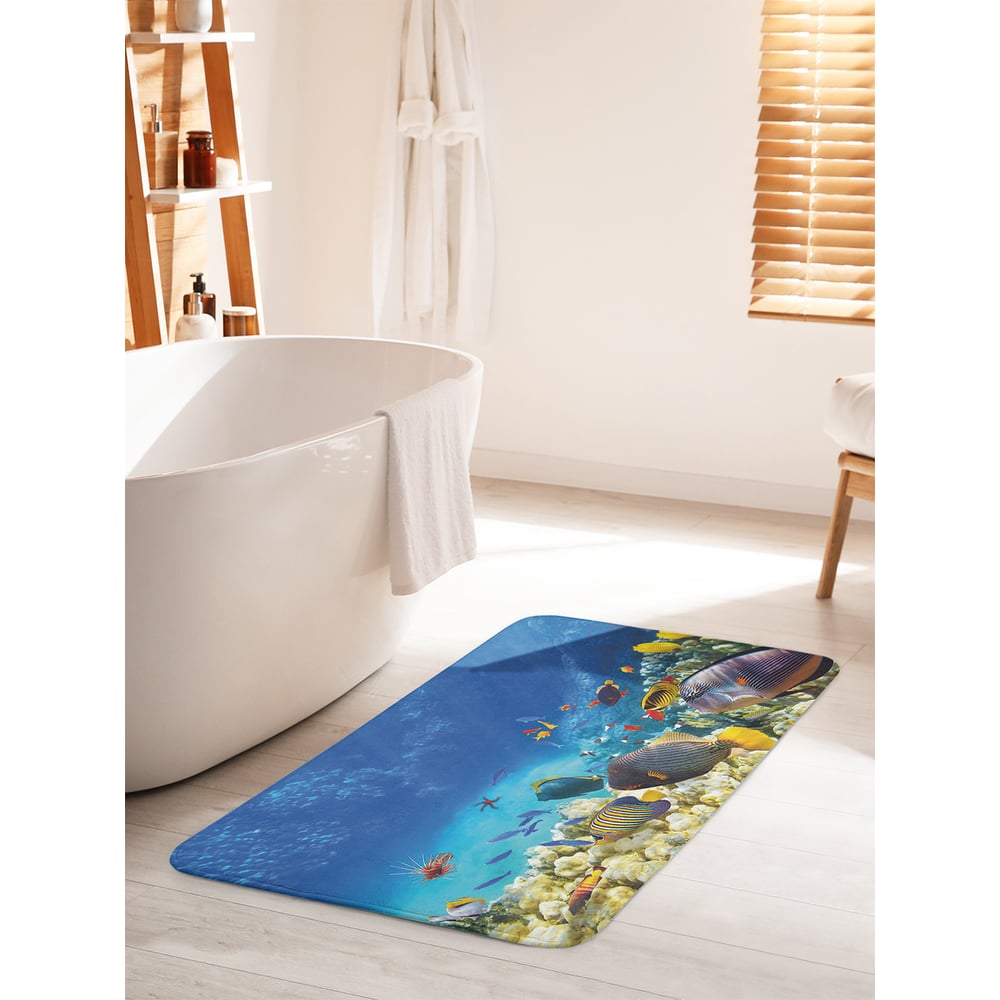 Изображение товара Коврик для ванной комнаты и туалета противоскользящий JOYARTY "Океанский заплыв" 60х100 см bath_21287_60x100 Изображение товара Коврик для ванной комнаты и туалета противоскользящий JOYARTY "Океанский заплыв" 60х100 см bath_21287_60x100