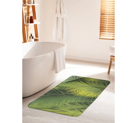 Изображение товара Коврик для ванной комнаты и туалета противоскользящий JOYARTY "В окружении папоротника" 60х100 см bath_21021_60x100