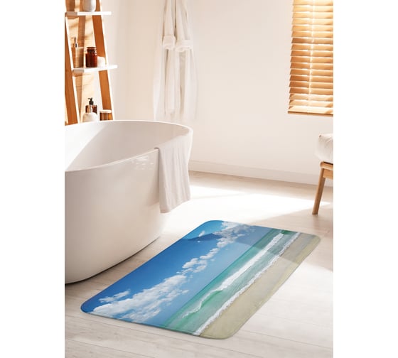 Изображение товара Коврик для ванной комнаты и туалета противоскользящий JOYARTY "Рай туриста" 60х100 см bath_21071_60x100