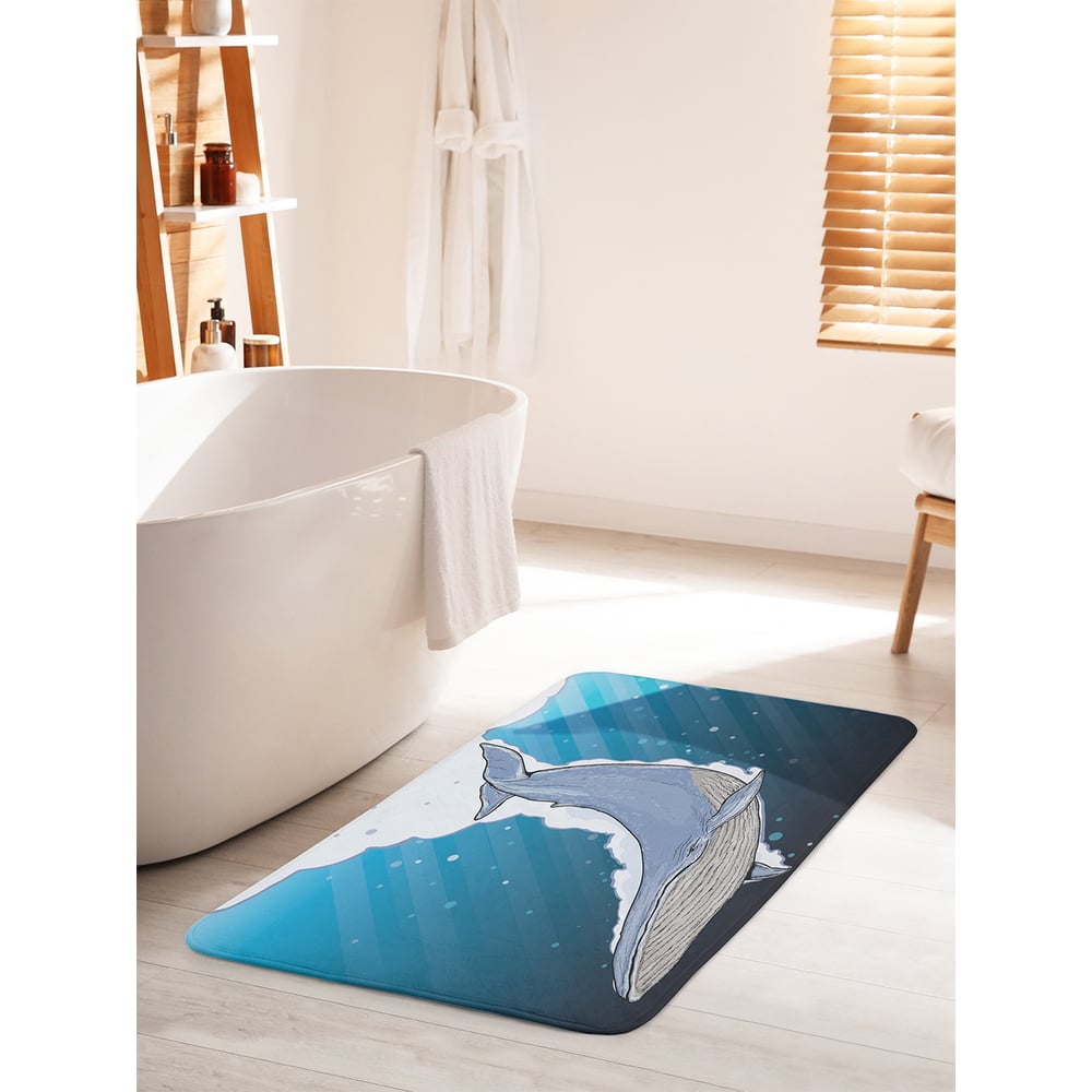 Изображение товара Коврик для ванной комнаты JOYARTY "Кит ныряет" 60х100 см противоскользящий