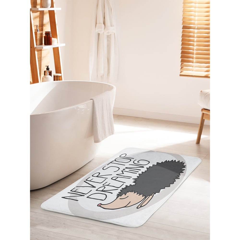 Изображение товара Коврик для ванной комнаты JOYARTY Ежик тоже мечтает 60х100 см противоскользящий