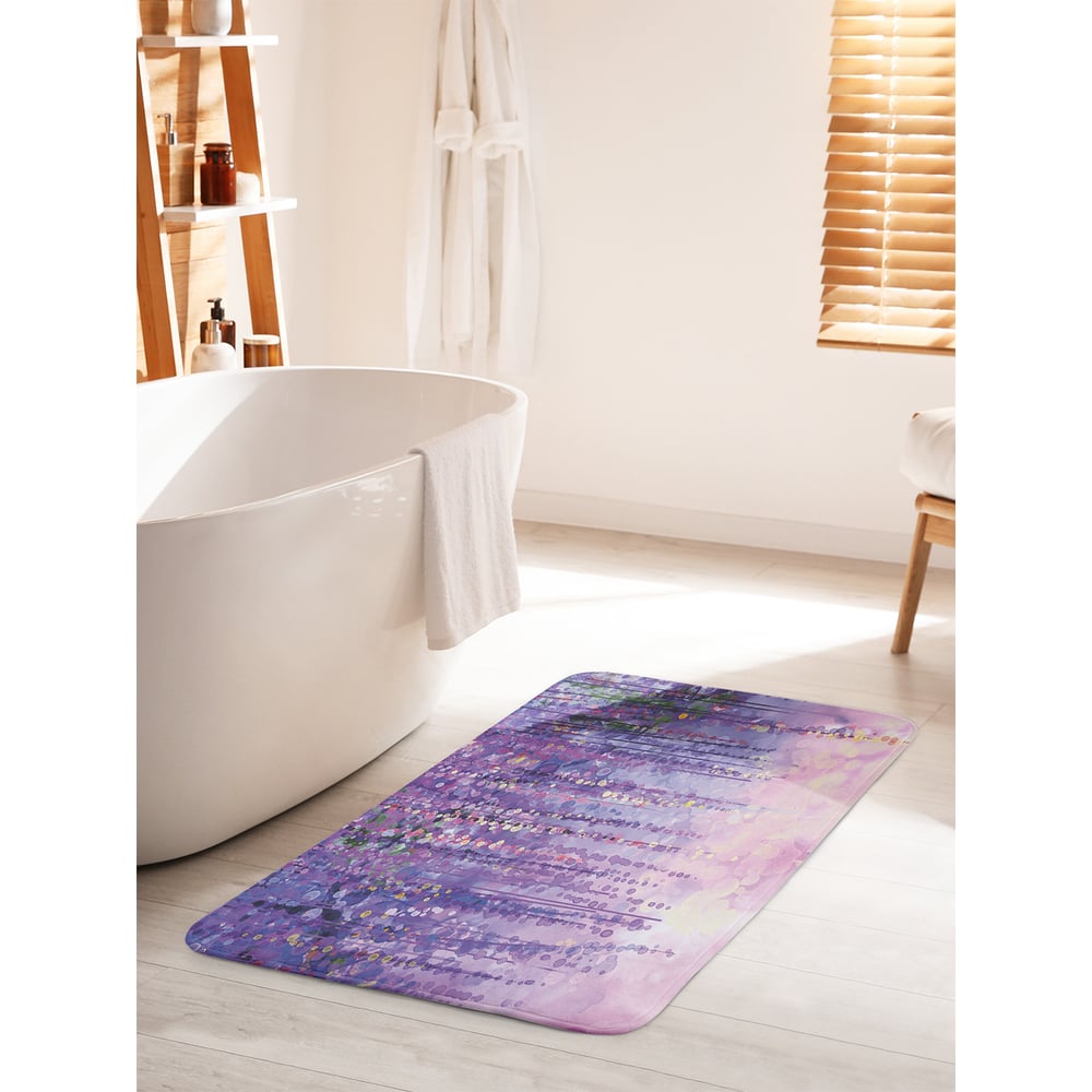 Изображение товара Коврик для ванной комнаты JOYARTY Сиреневые сады 60x100 см противоскользящий