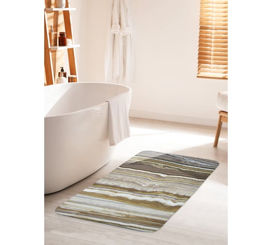 Изображение товара Коврик для ванной комнаты и туалета противоскользящий JOYARTY "Размытые полосы" 60х100 см bath_19439_60x100