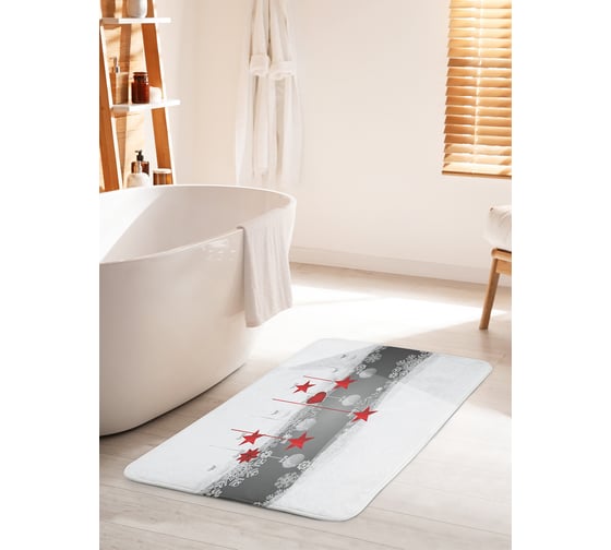 Изображение товара Коврик для ванной комнаты и туалета противоскользящий JOYARTY "Снежный праздник" 60х100 см bath_21454_60x100
