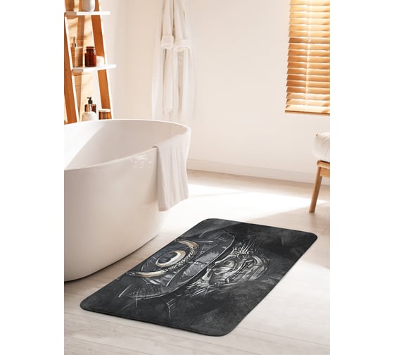 Изображение товара Коврик для ванной комнаты и туалета противоскользящий JOYARTY "Темный самурай" 60х100 см bath_18268_60x100