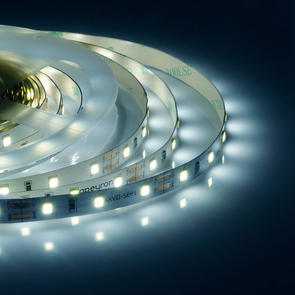 Изображение товара Светодиодная лента Apeyron 12В 5м 60 LED/m IP20 холодный белый