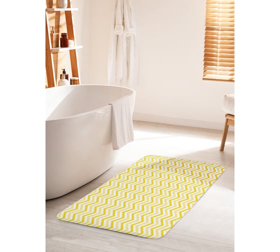 Изображение товара Коврик для ванной комнаты и туалета противоскользящий JOYARTY "Тепло зигзага" 60х100 см bath_21904_60x100