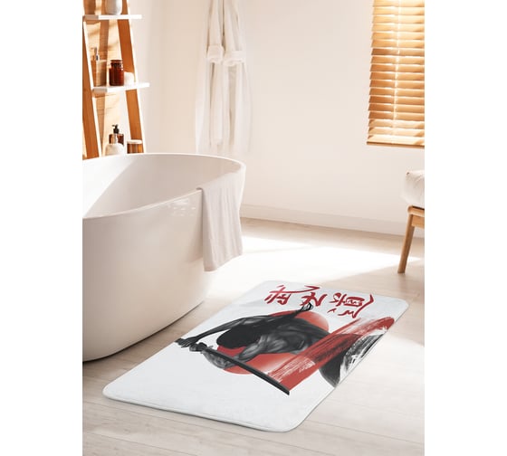 Изображение товара Коврик для ванной комнаты и туалета противоскользящий JOYARTY "Сильный самурай" 60х100 см bath_18270_60x100