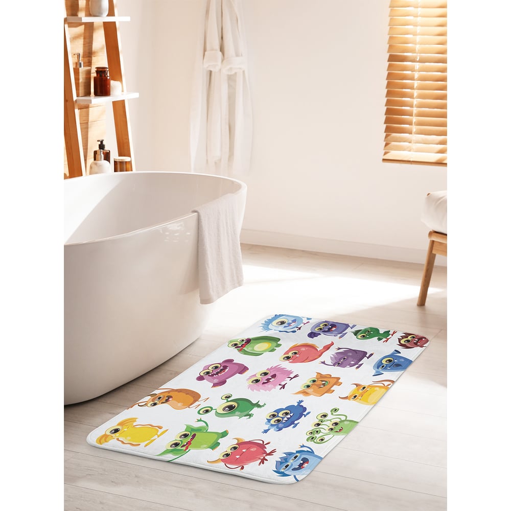 Изображение товара Коврик для ванной комнаты 60х100 см JOYARTY противоскользящий веселые пришельцы