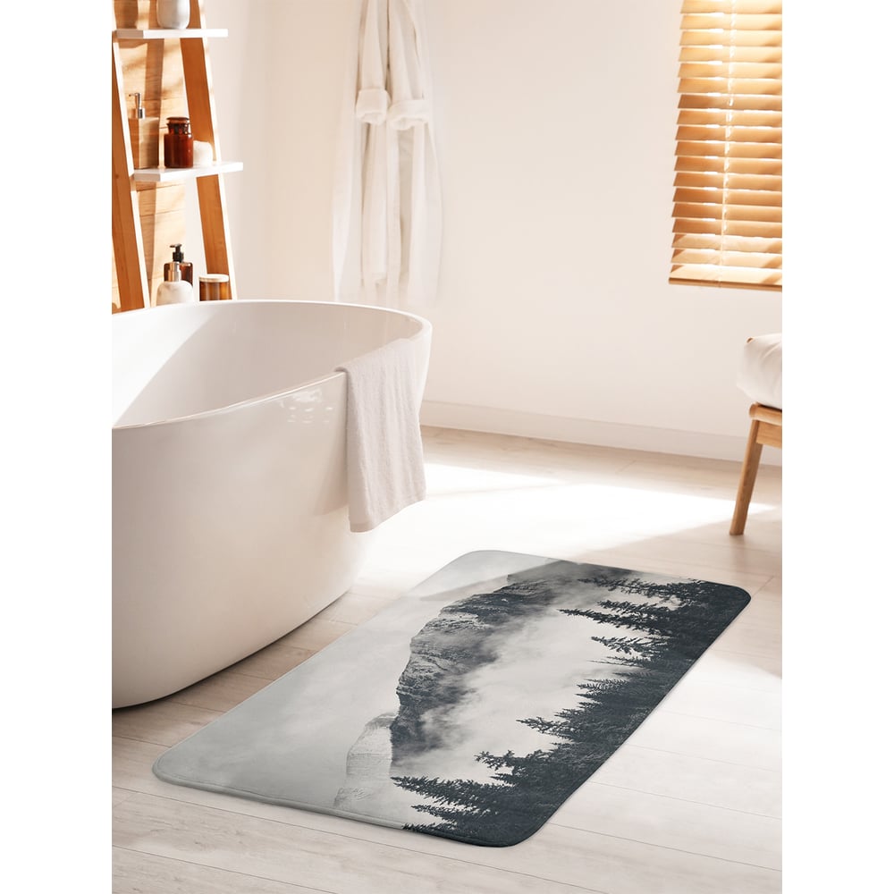 Изображение товара Коврик для ванной комнаты JOYARTY Лесная дымка 60х100 см противоскользящий велсофт