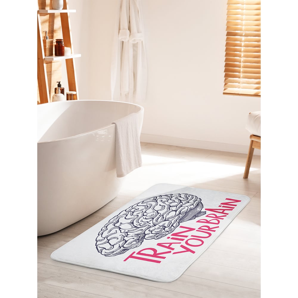 Изображение товара Коврик для ванной комнаты и туалета противоскользящий JOYARTY "Тренируй свой мозг" 60х100 см bath_22048_60x100
