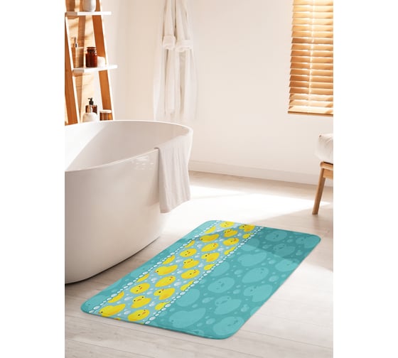 Изображение товара Коврик для ванной комнаты и туалета противоскользящий JOYARTY "Утиный бассейн" 60х100 см bath_23370_60x100