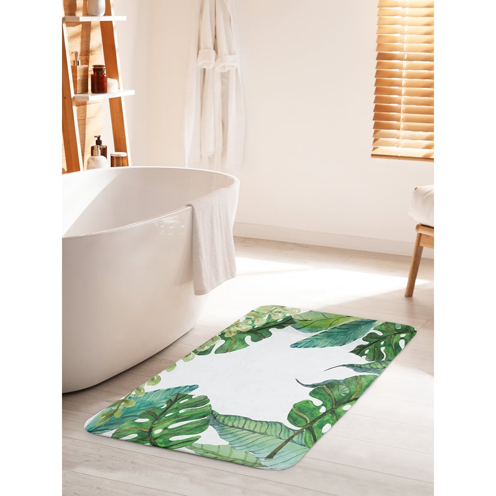 Изображение товара Коврик для ванной комнаты JOYARTY противоскользящий 60х100 см Листва Средиземноморья