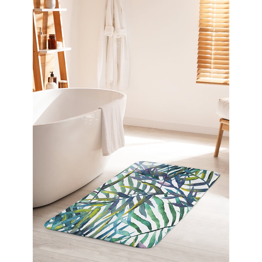 Изображение товара Коврик для ванной комнаты и туалета противоскользящий 60x100 см JOYARTY Тропическая флора