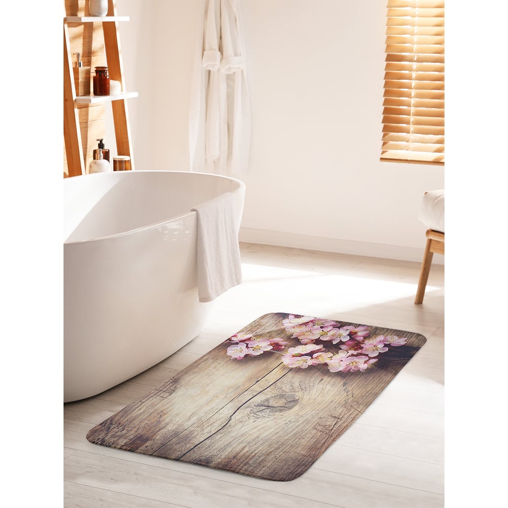 Изображение товара Коврик для ванной комнаты и туалета противоскользящий JOYARTY 60х100 см цветы вишни