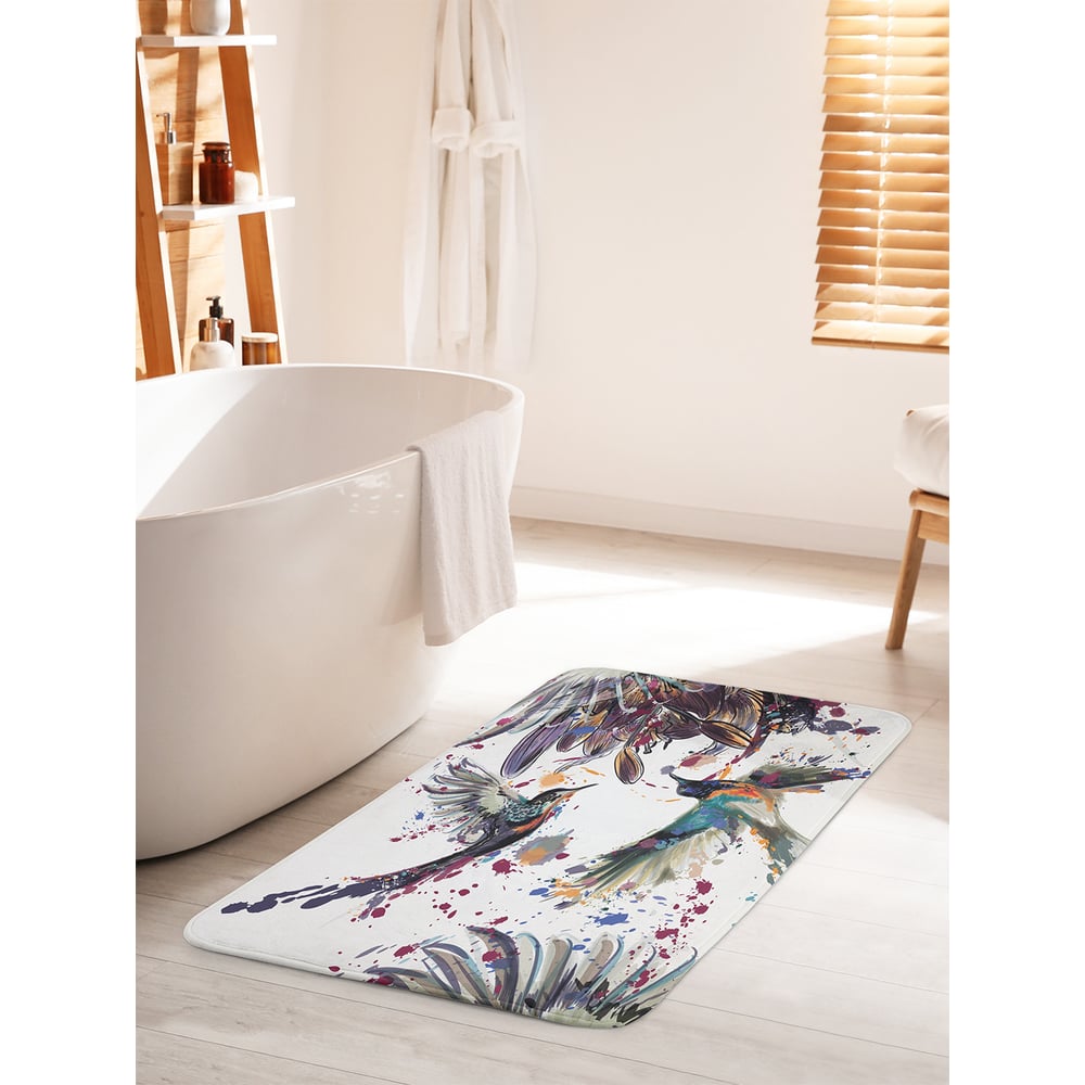 Изображение товара Коврик для ванной комнаты противоскользящий JOYARTY Колибри 60х100 см