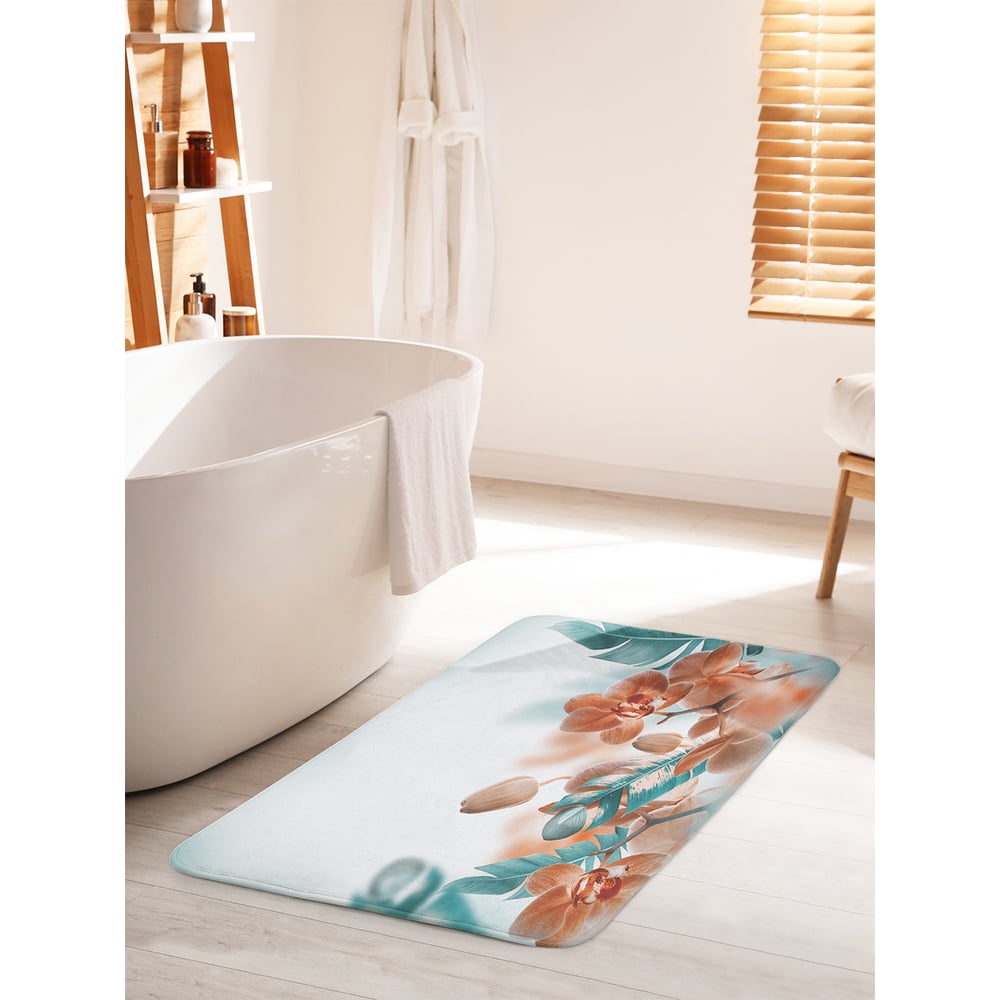 Изображение товара Коврик для ванной комнаты противоскользящий JOYARTY 60x100 см с орхидеями
