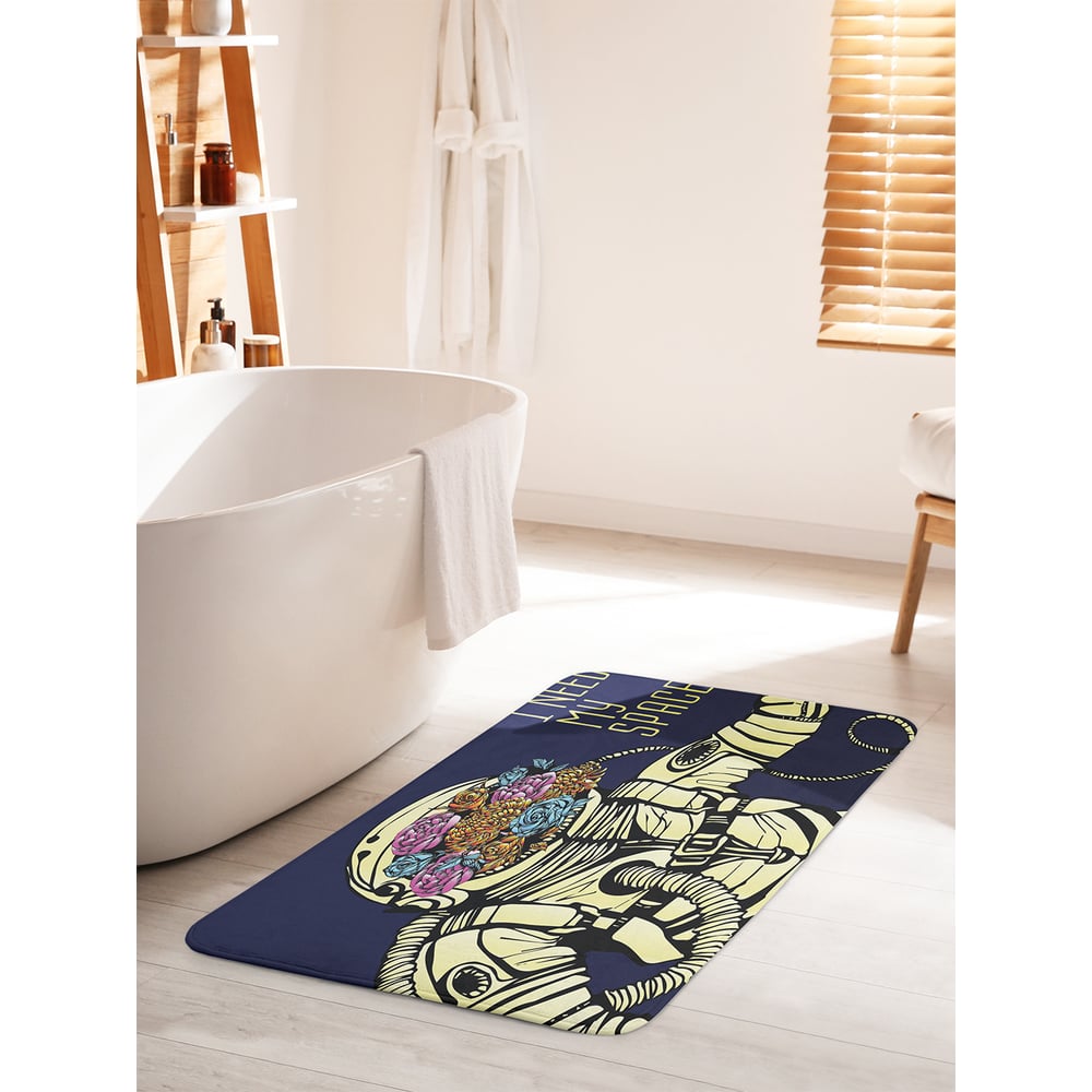 Изображение товара Коврик для ванной комнаты и туалета противоскользящий JOYARTY "Космический букет" 60х100 см bath_19932_60x100